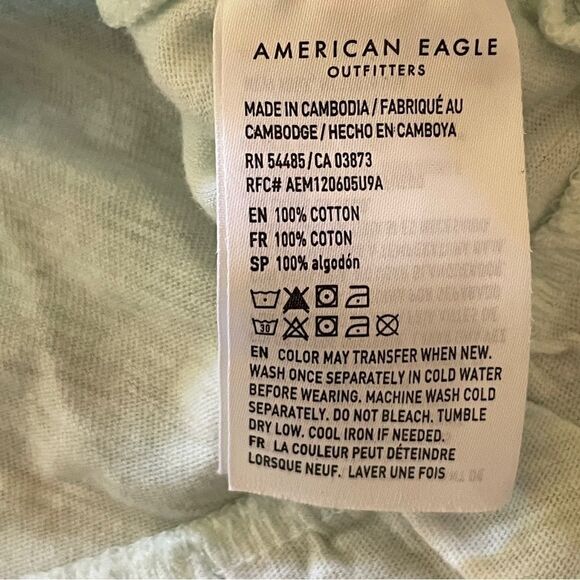 NWT American Eagle Tie Dye Cropped Ruffled Tank Top Mint Green Size Large - Picture 6 of 11